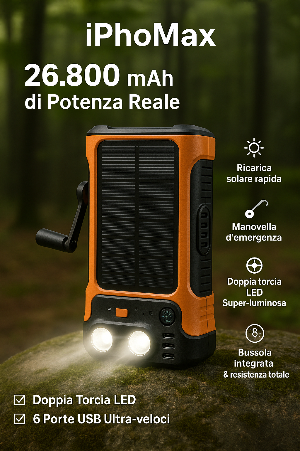 IphoMax Power Bank Solare Wireless